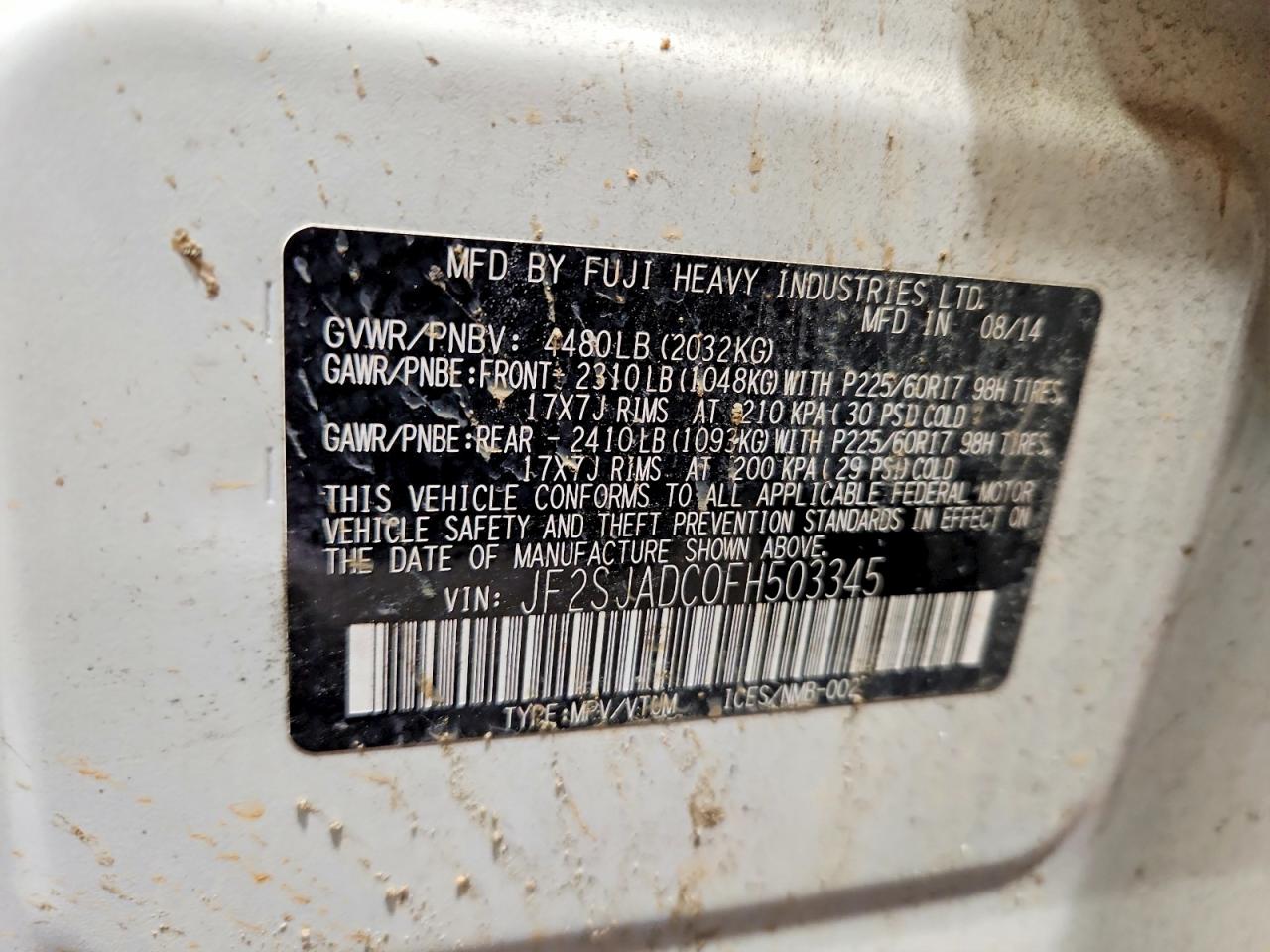 2015 SUBARU FORESTER 2.5I PREMIUM photo 13