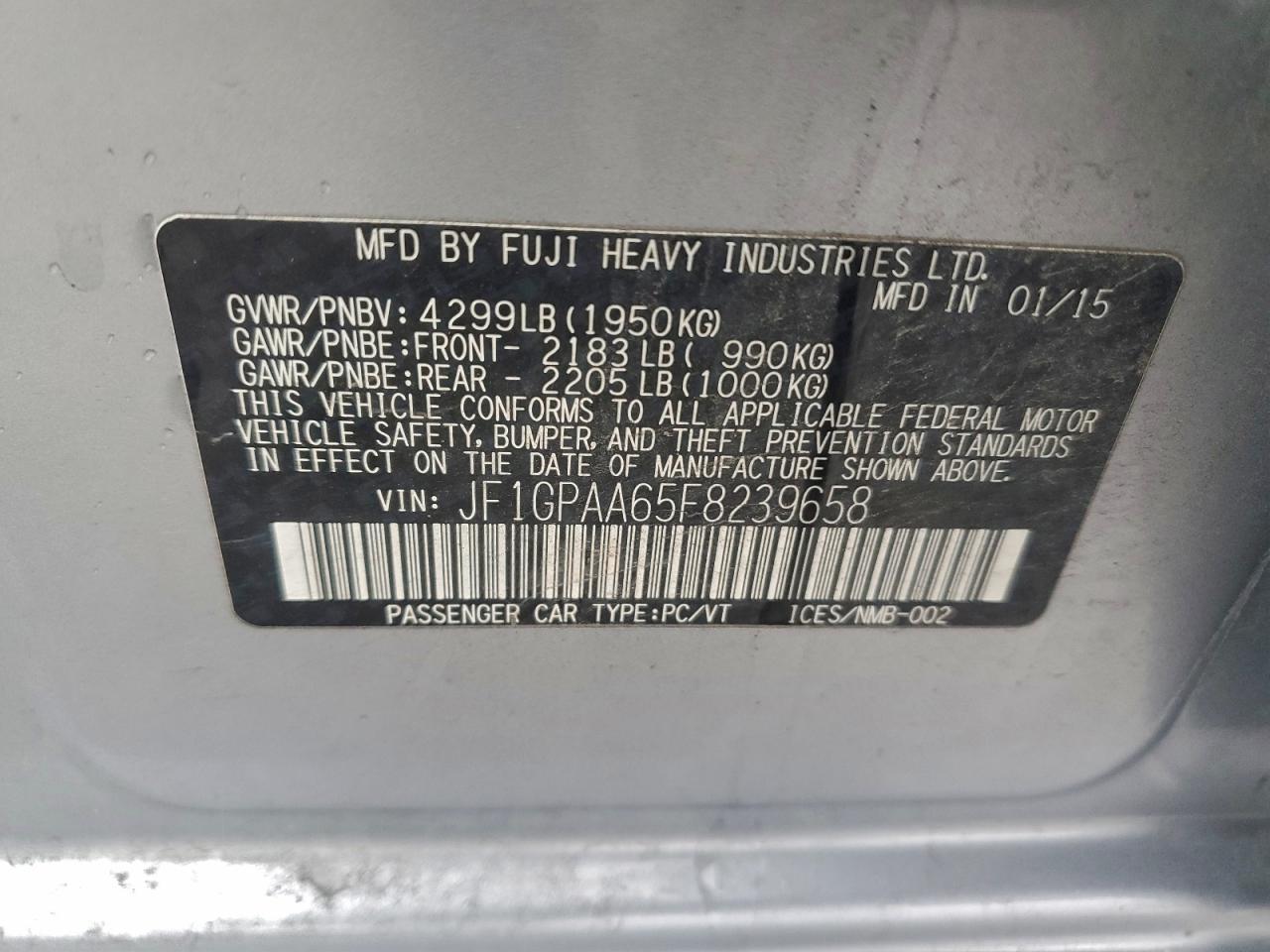 2015 SUBARU IMPREZA photo 12