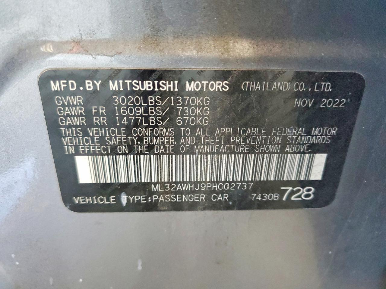 2023 MITSUBISHI MIRAGE SE photo 12