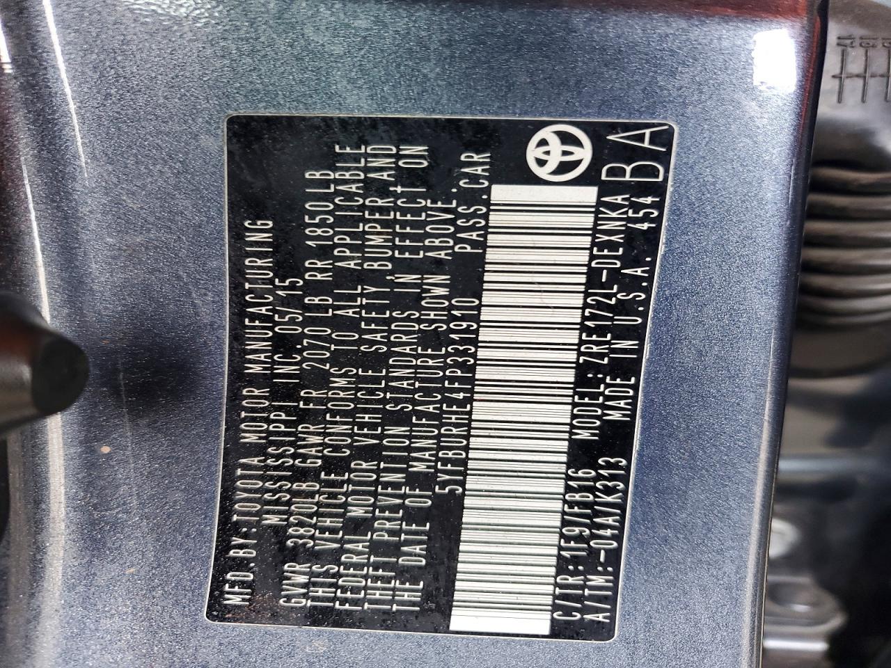 2015 TOYOTA COROLLA L photo 13