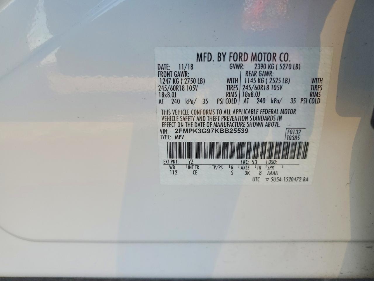2019 FORD EDGE SE photo 14