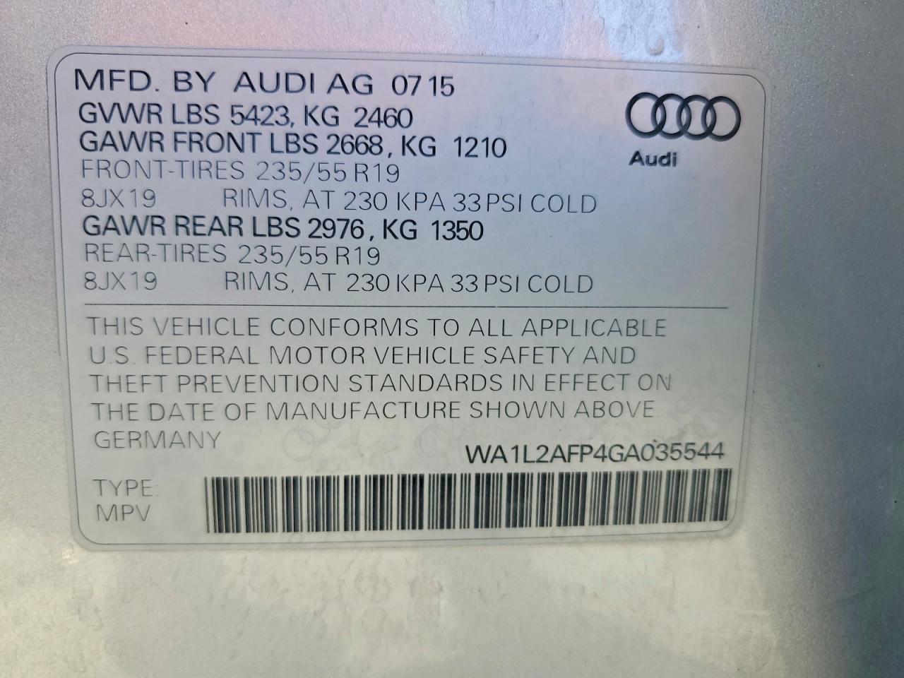 2016 AUDI Q5 PREMIUM PLUS photo 14