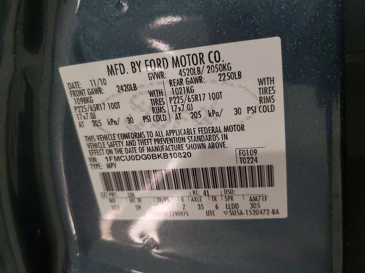 2011 FORD ESCAPE XLT photo 13