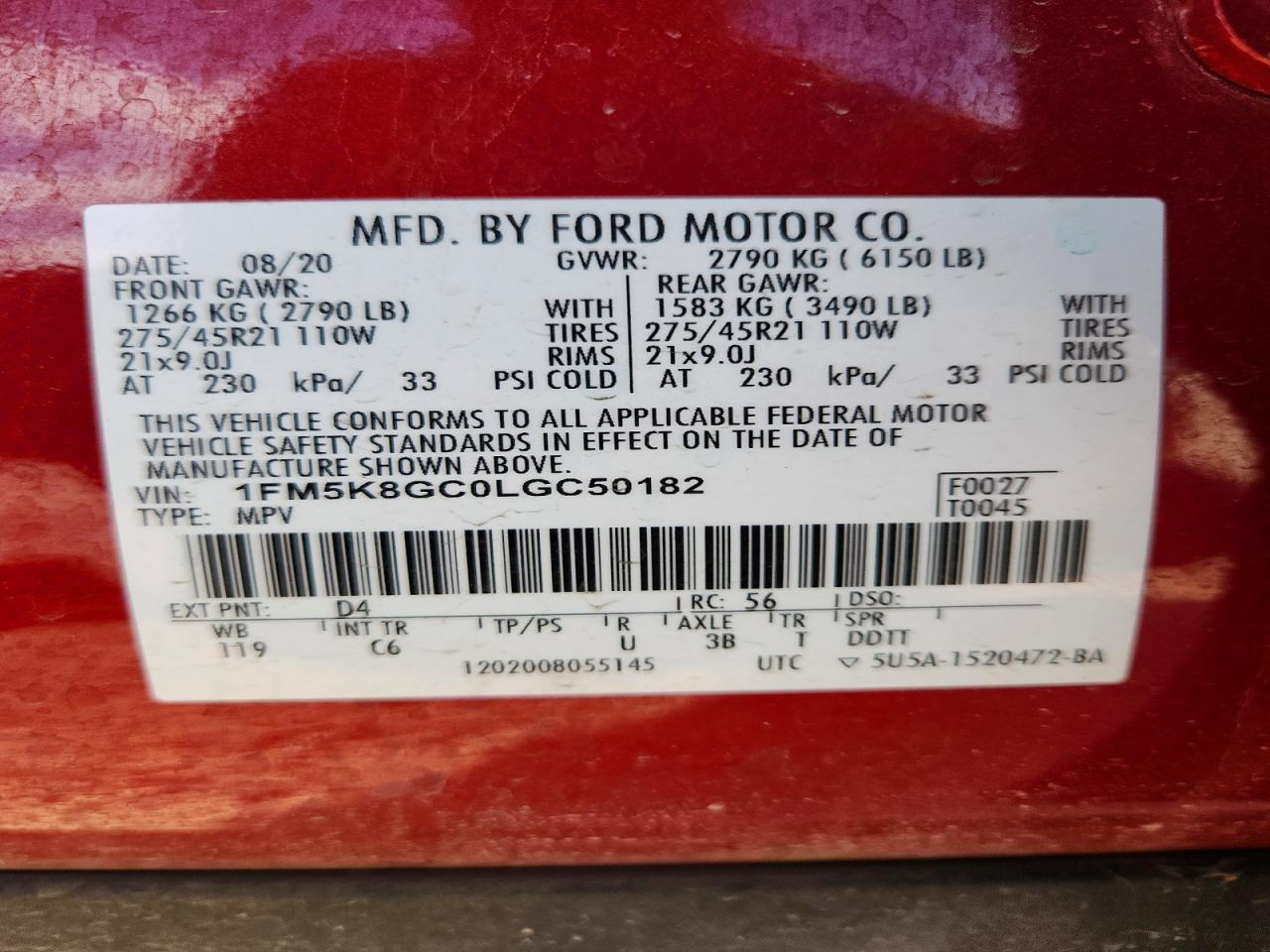 2020 FORD EXPLORER ST photo 13