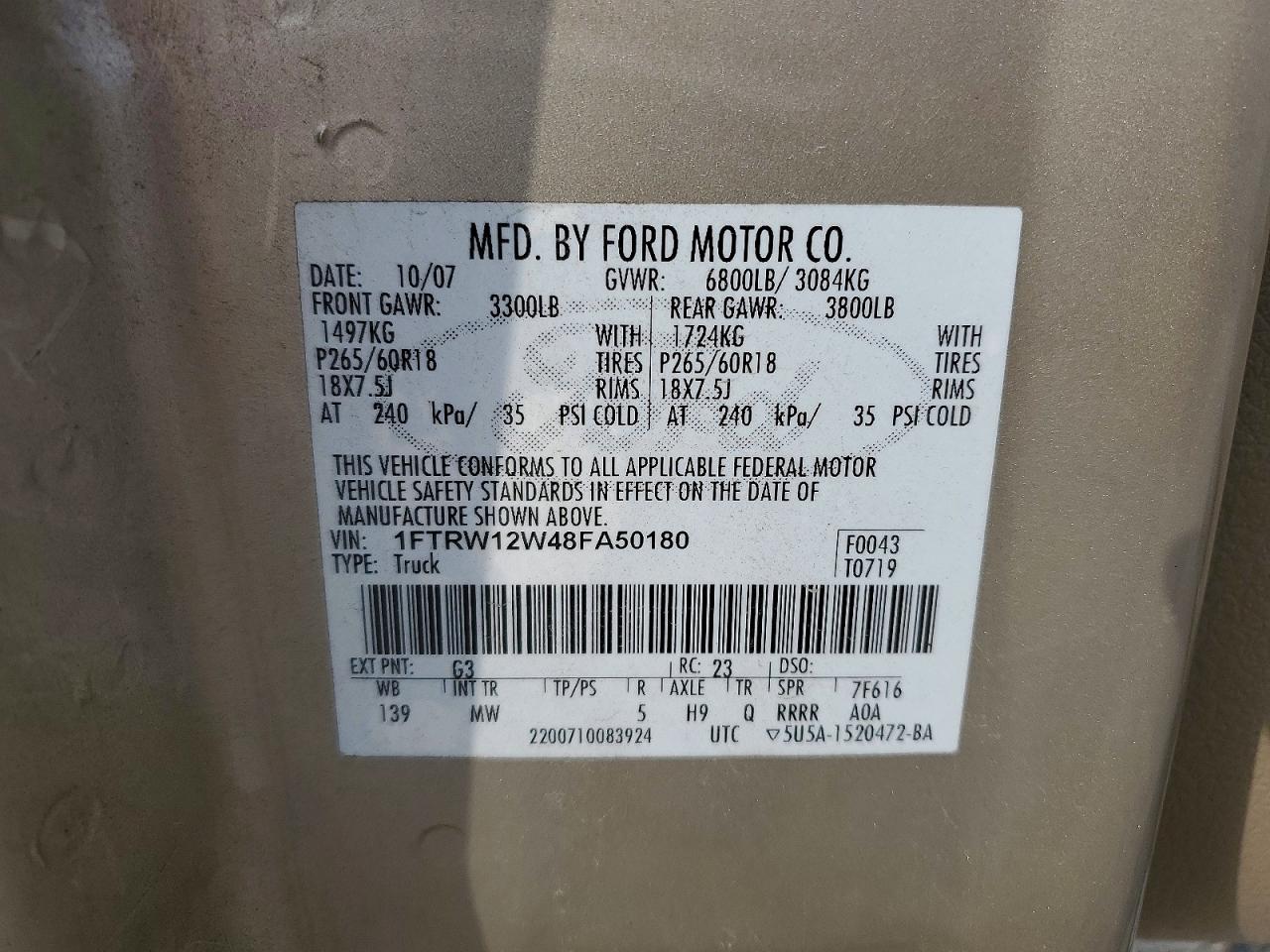 2008 FORD F150 SUPERCREW photo 12