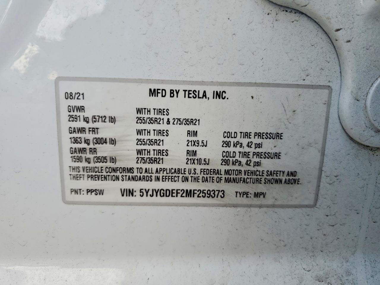 2021 TESLA MODEL Y photo 12