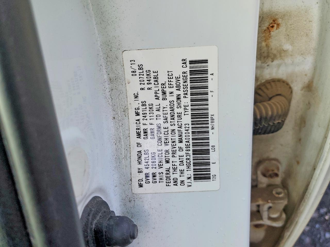 2014 HONDA ACCORD EXL photo 12