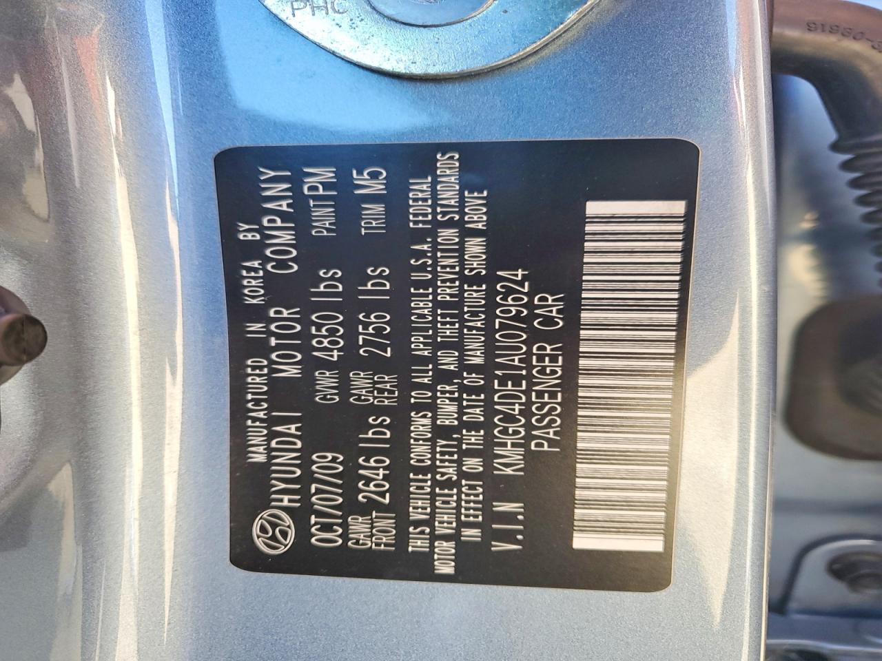 2010 HYUNDAI GENESIS 3.8L photo 12