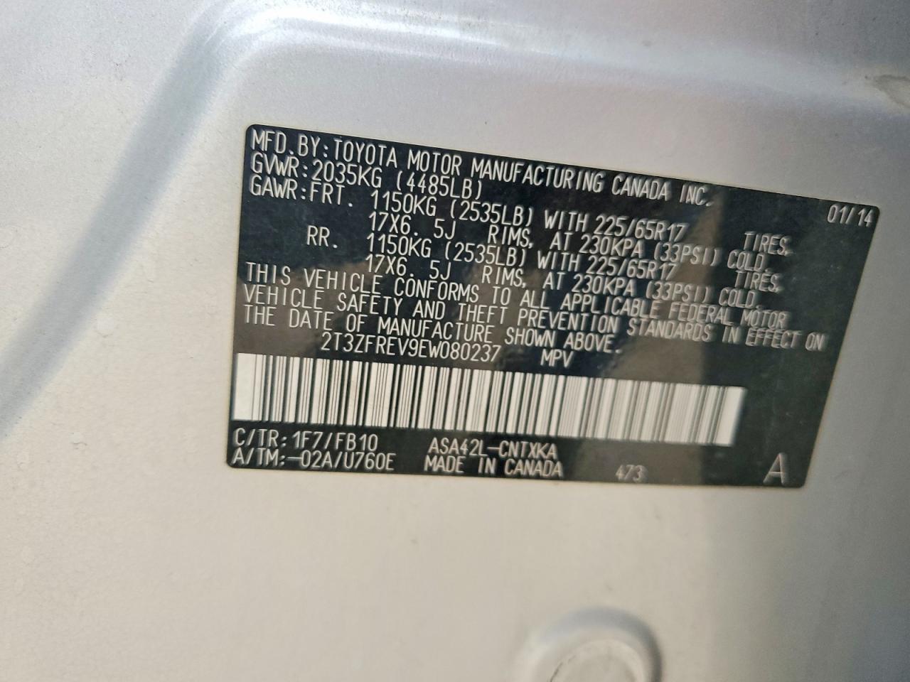 2014 TOYOTA RAV4 LE photo 13