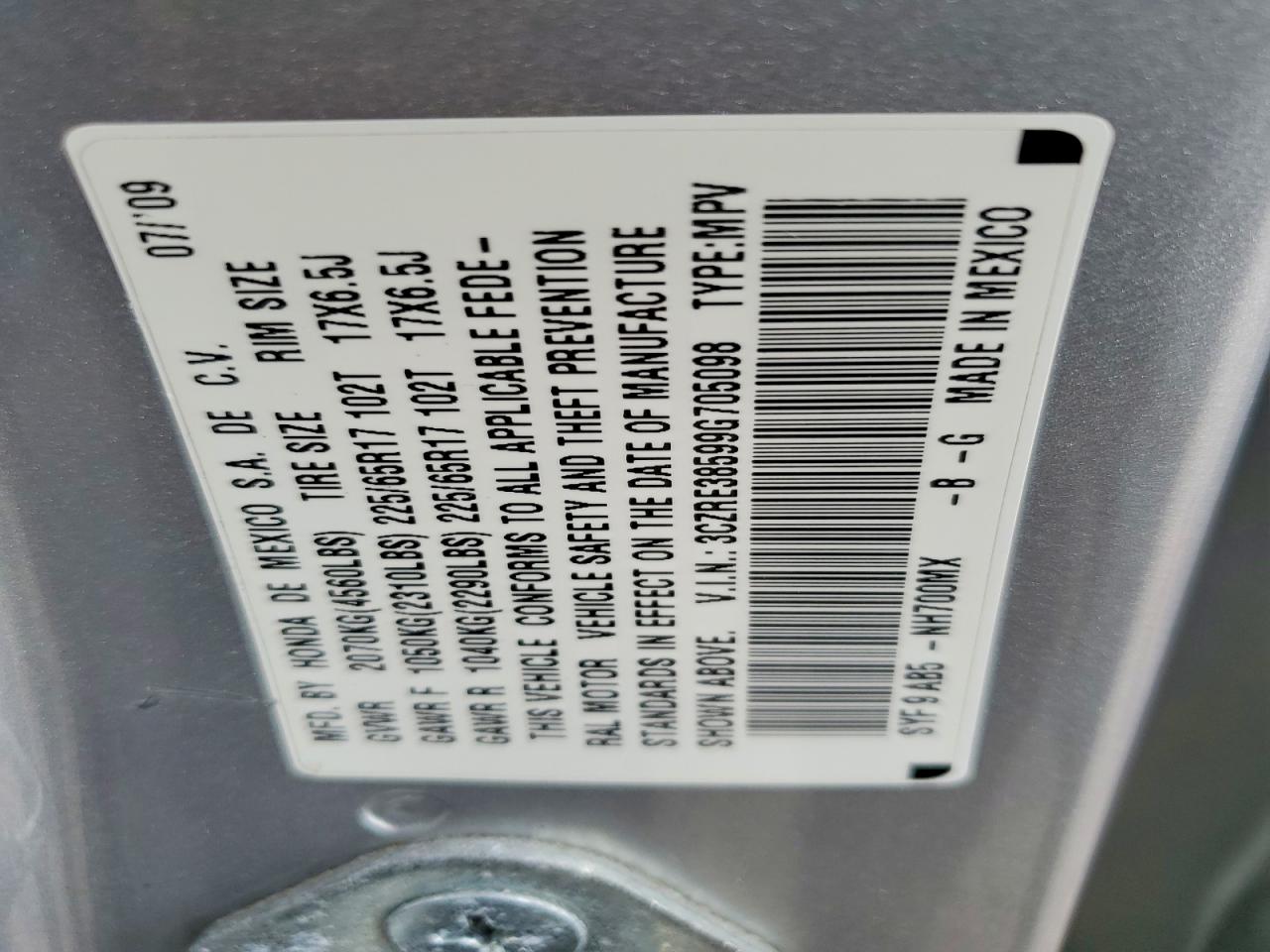 2009 HONDA CR-V EX photo 13