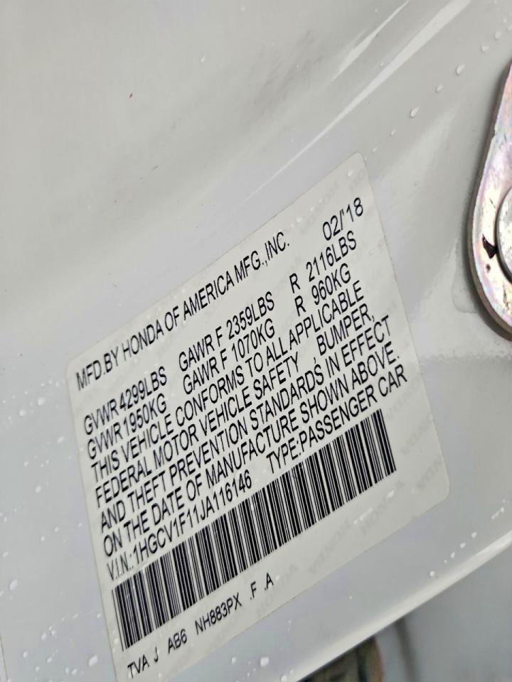 2018 HONDA ACCORD LX photo 12