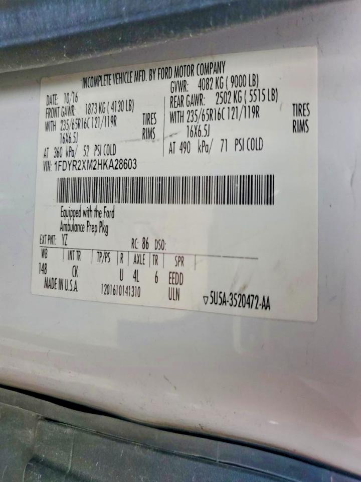 2017 FORD TRANSIT AMBULANCE photo 12