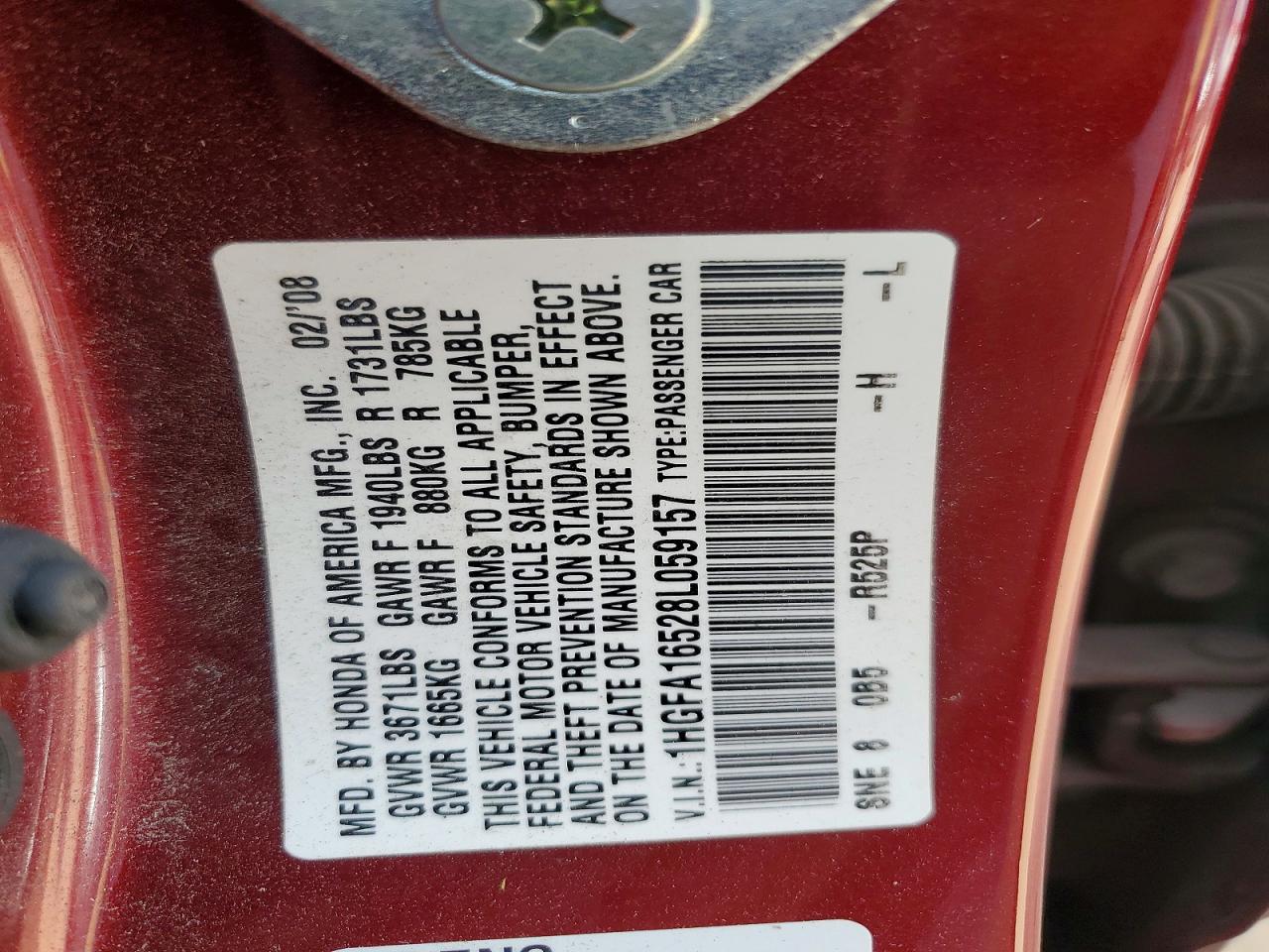 2008 HONDA CIVIC LX photo 12