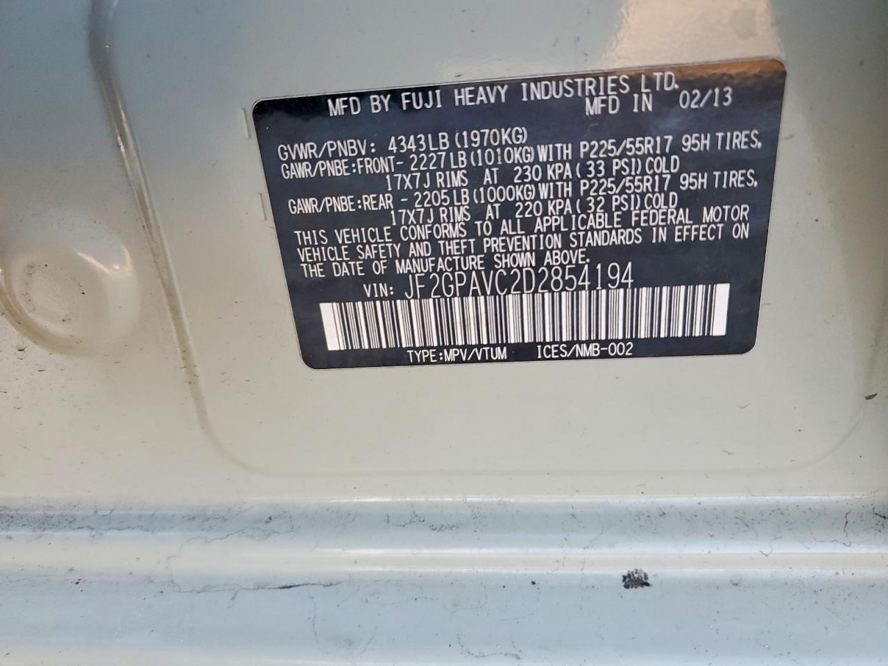 2013 SUBARU XV CROSSTREK 2.0 PREMIUM photo 12