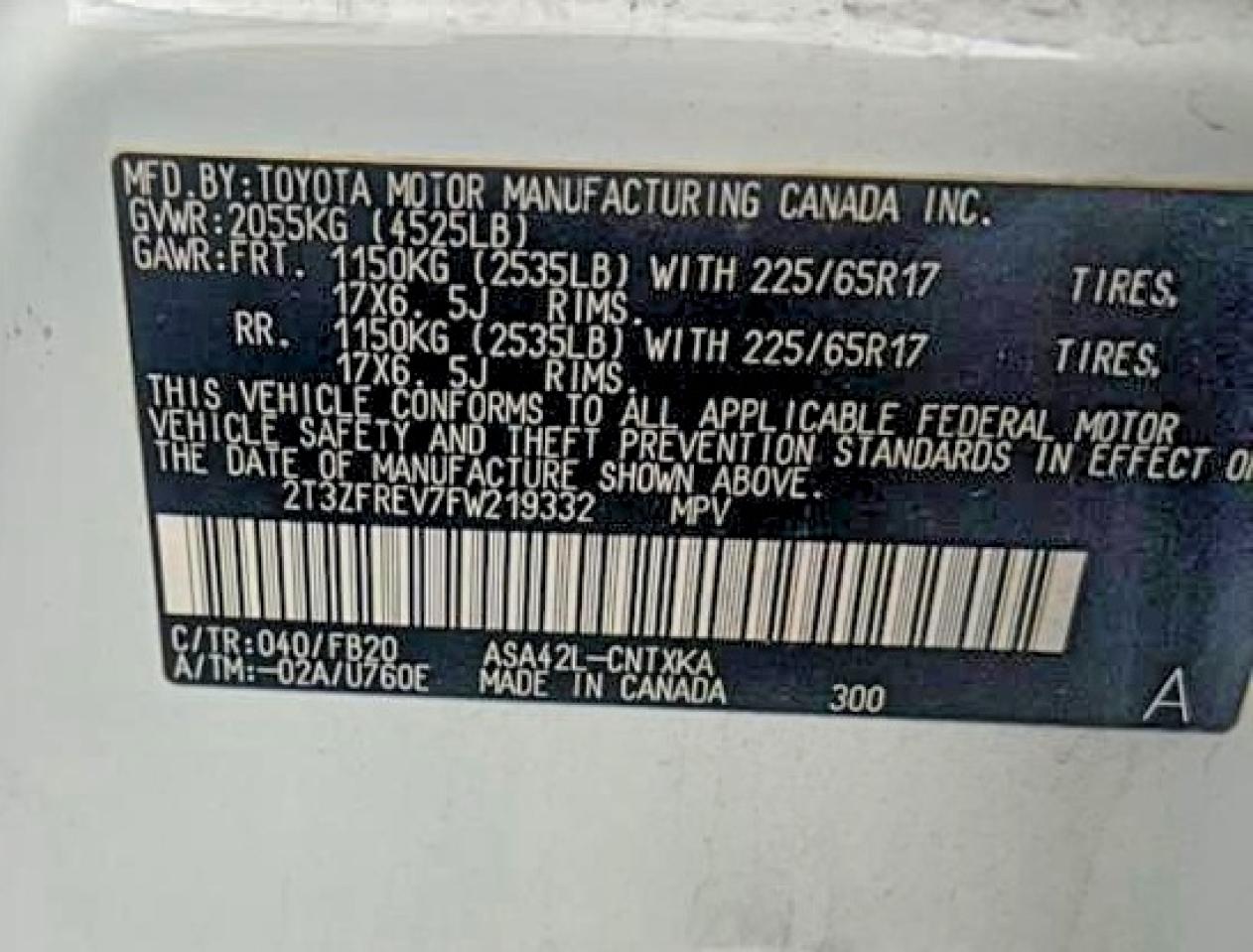 2015 TOYOTA RAV4 LE photo 12