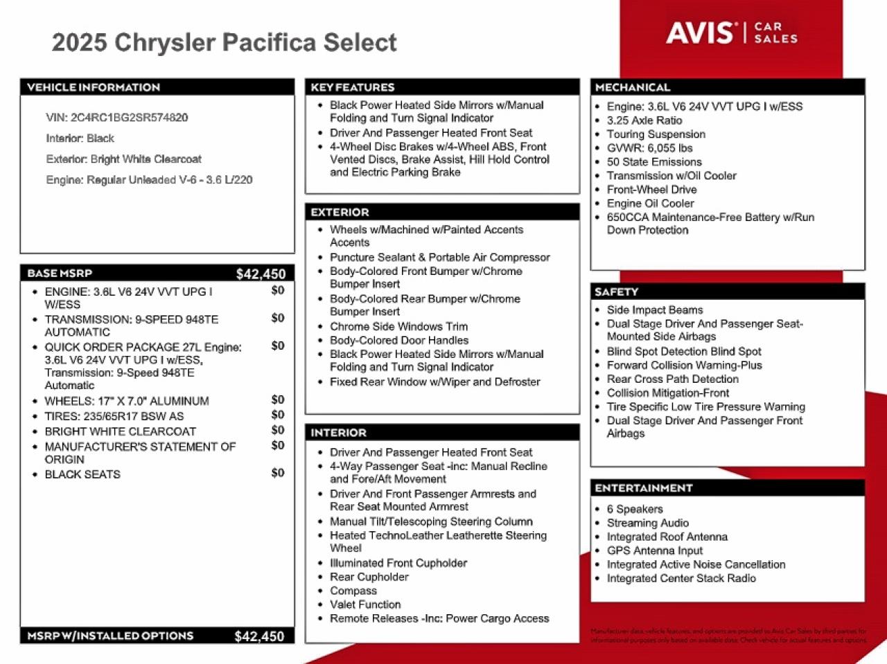 2025 CHRYSLER PACIFICA SELECT photo 13