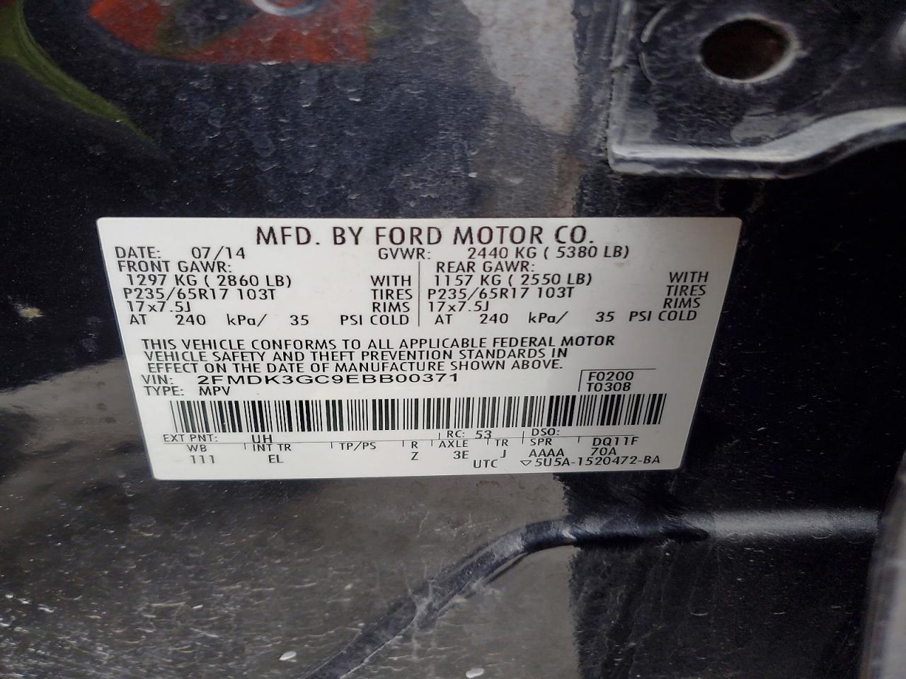 2014 FORD EDGE SE photo 12