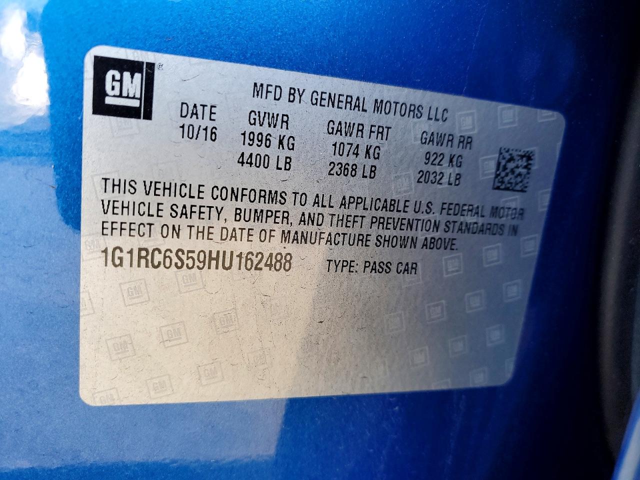 2017 CHEVROLET VOLT LT photo 13
