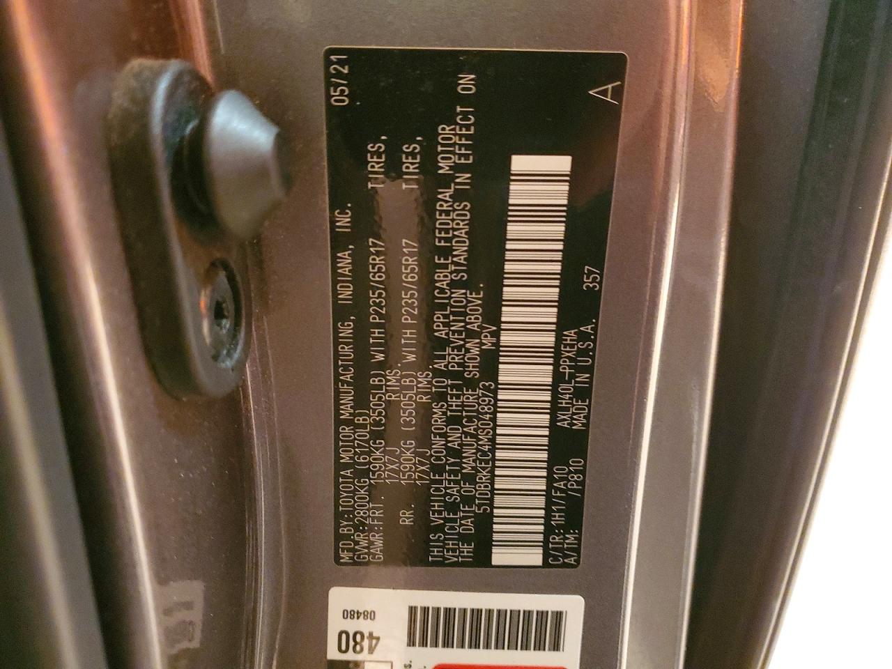2021 TOYOTA SIENNA LE photo 14