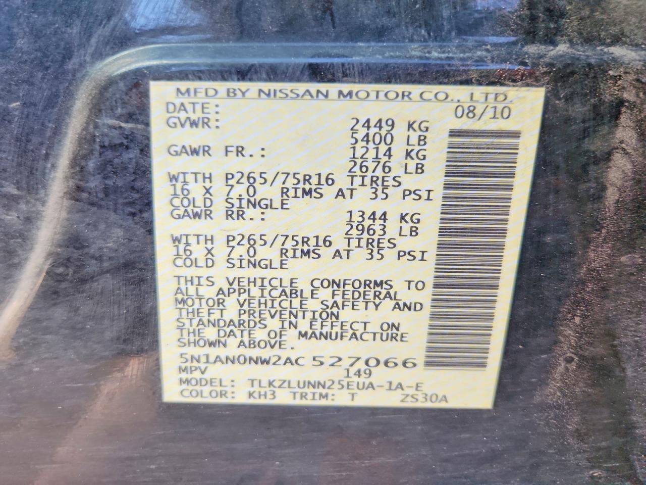 2010 NISSAN XTERRA X photo 25