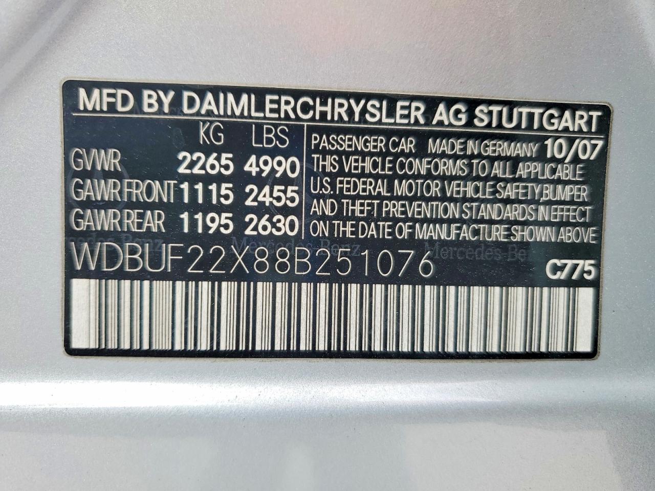 2008 MERCEDES-BENZ E 320 CDI photo 12