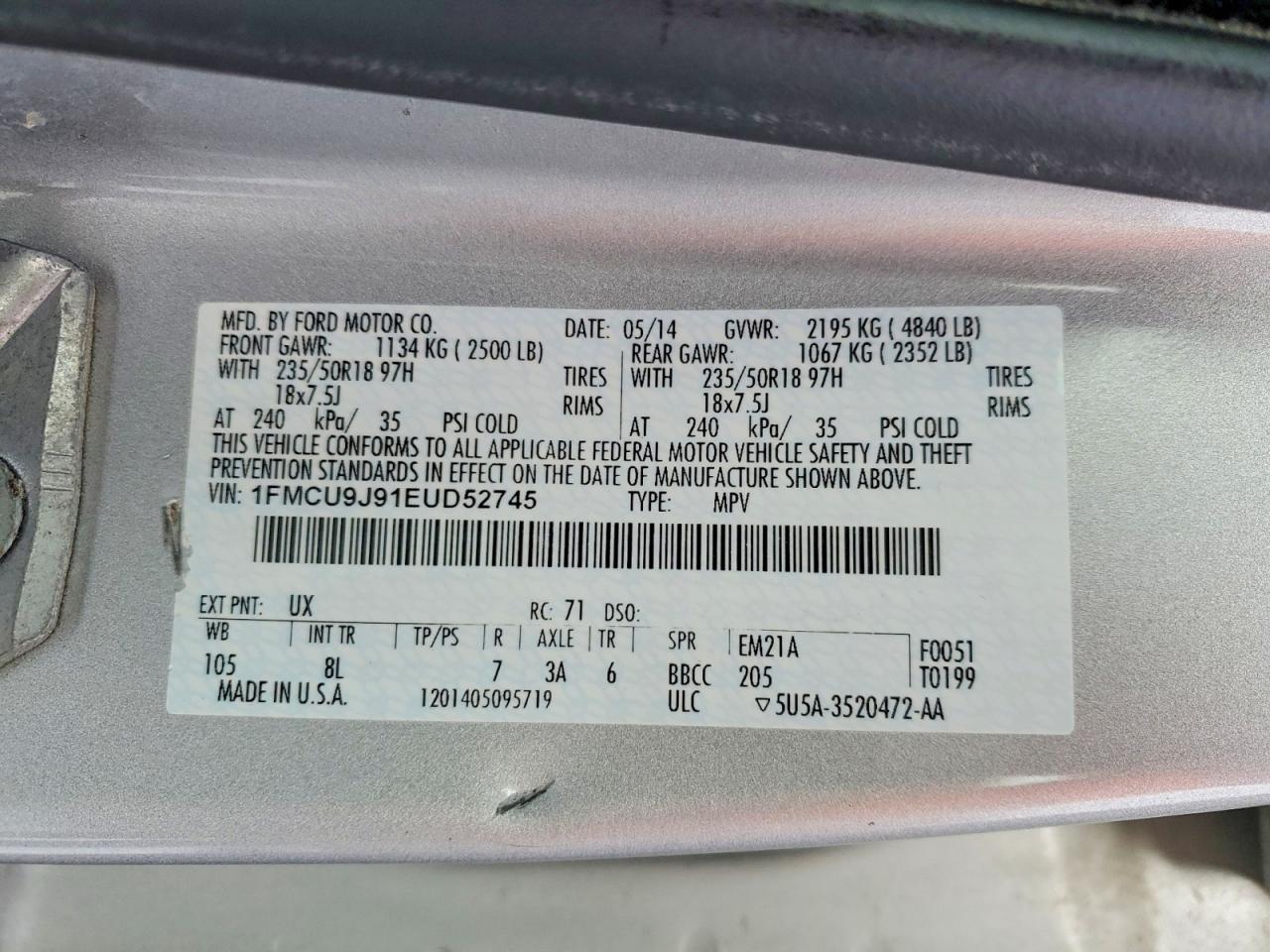 2014 FORD ESCAPE TITANIUM photo 13