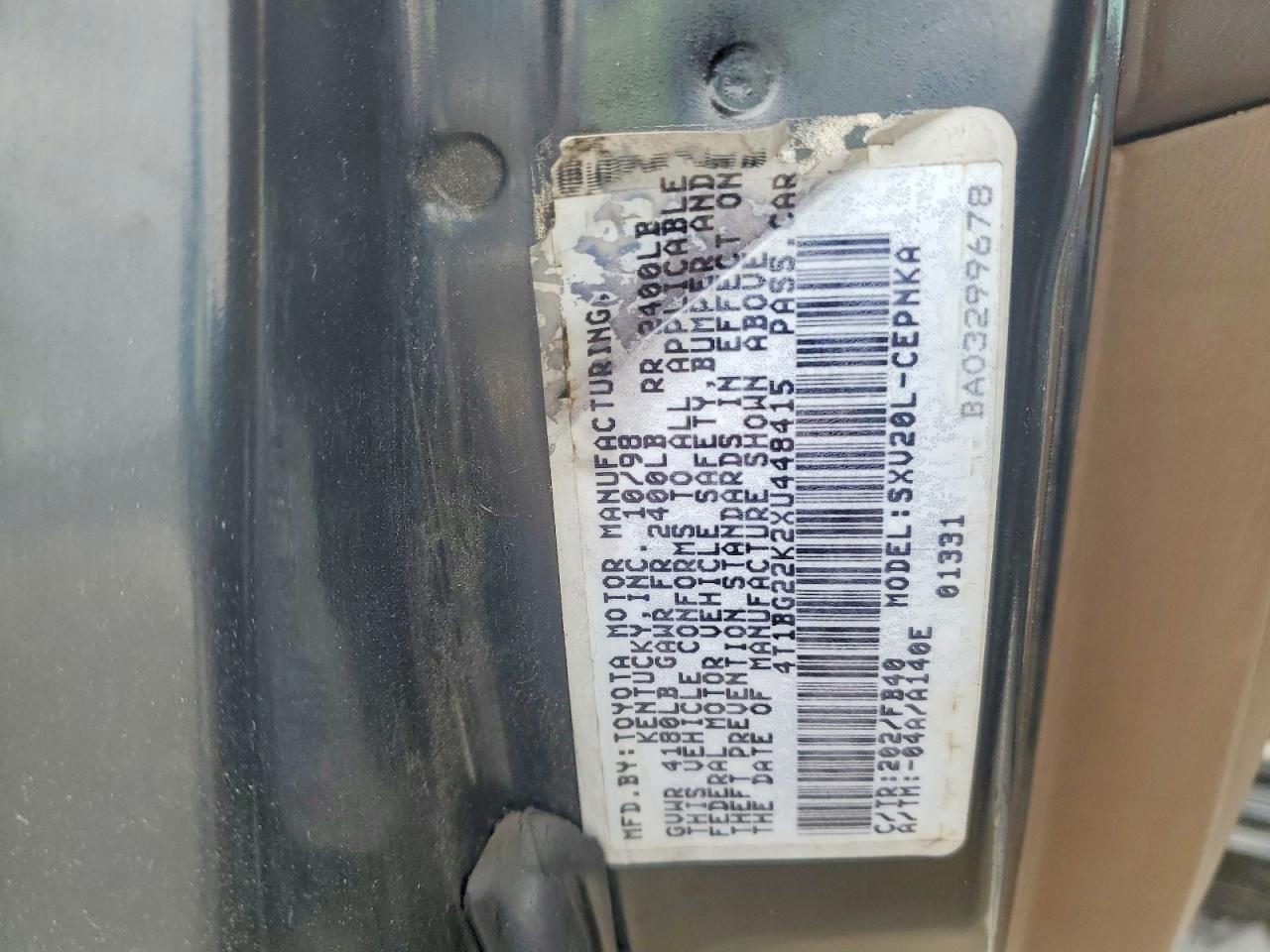 1999 TOYOTA CAMRY CE photo 12