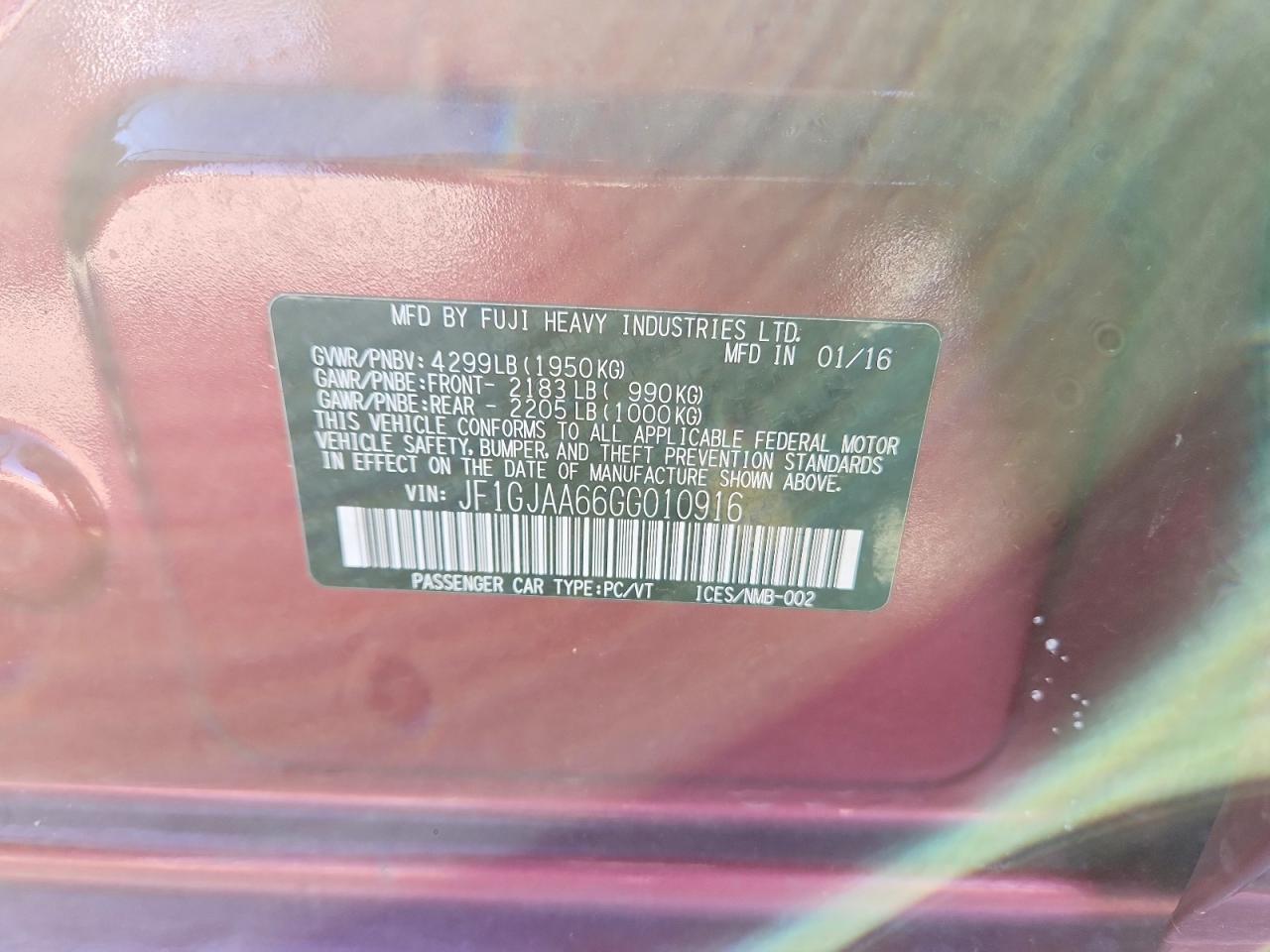 2016 SUBARU IMPREZA photo 12