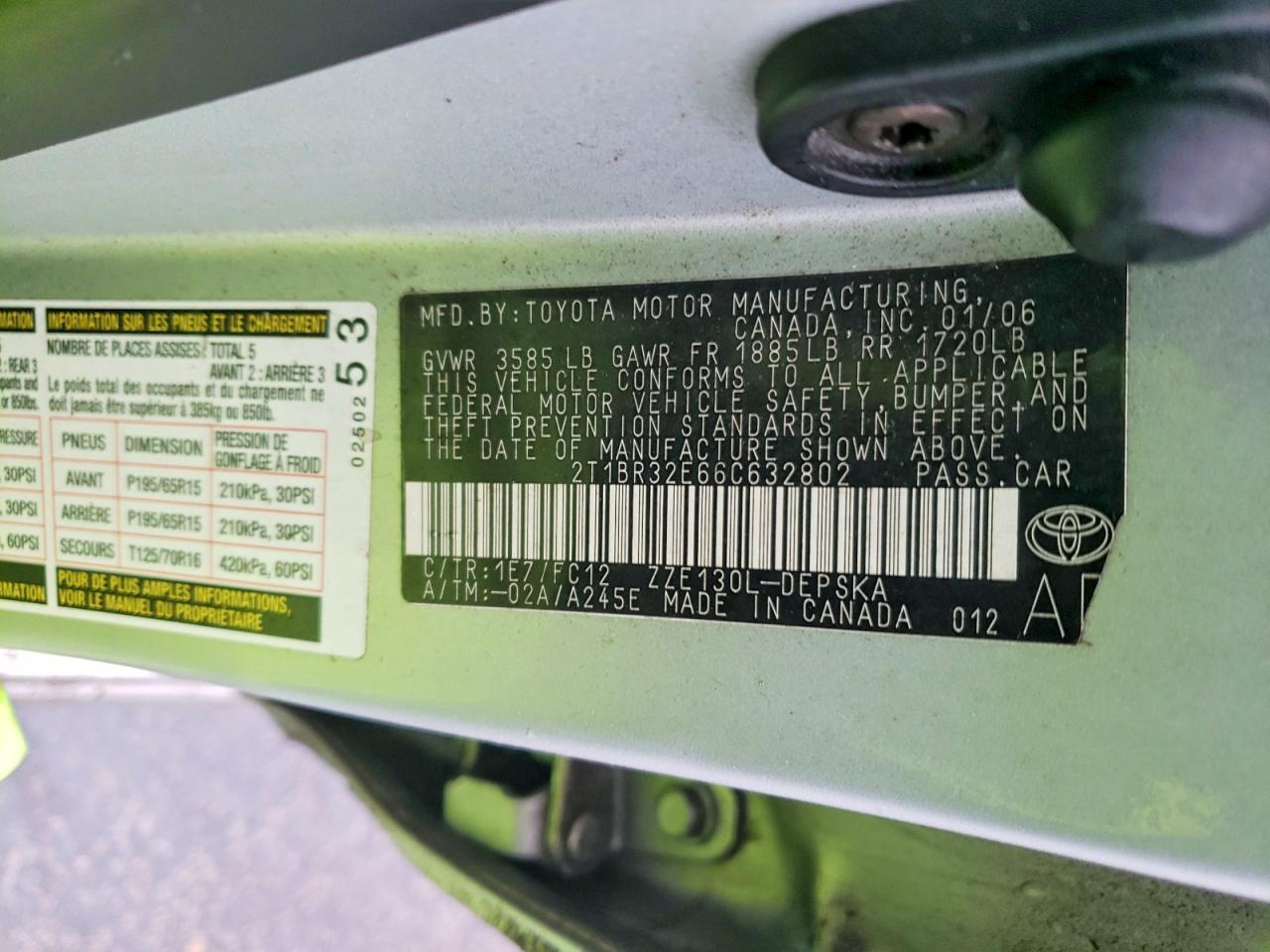 2006 TOYOTA COROLLA CE photo 12