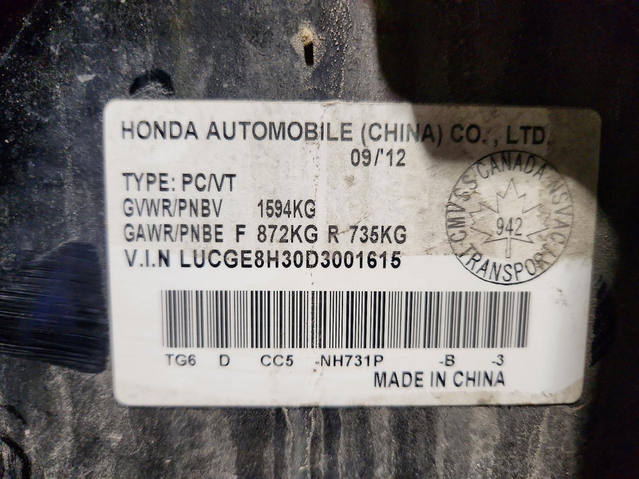 2013 HONDA FIT DX-A photo 12