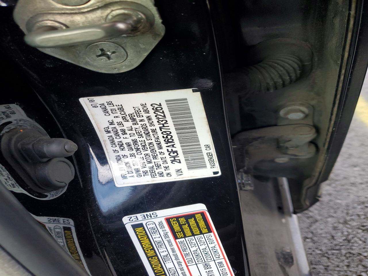 2007 HONDA CIVIC LX photo 12