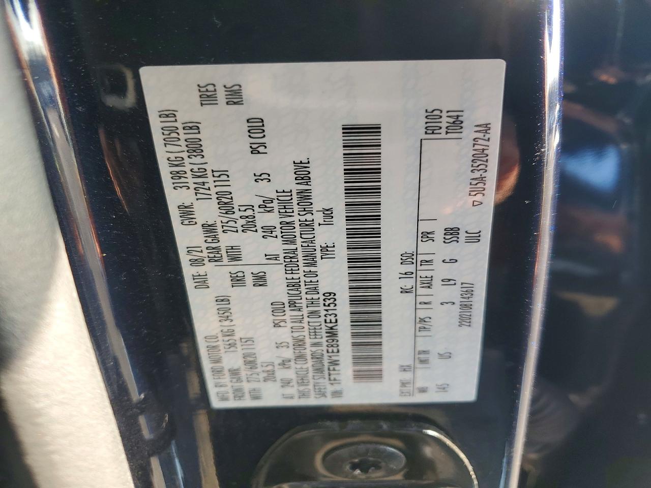2021 FORD F150 SUPERCREW photo 12