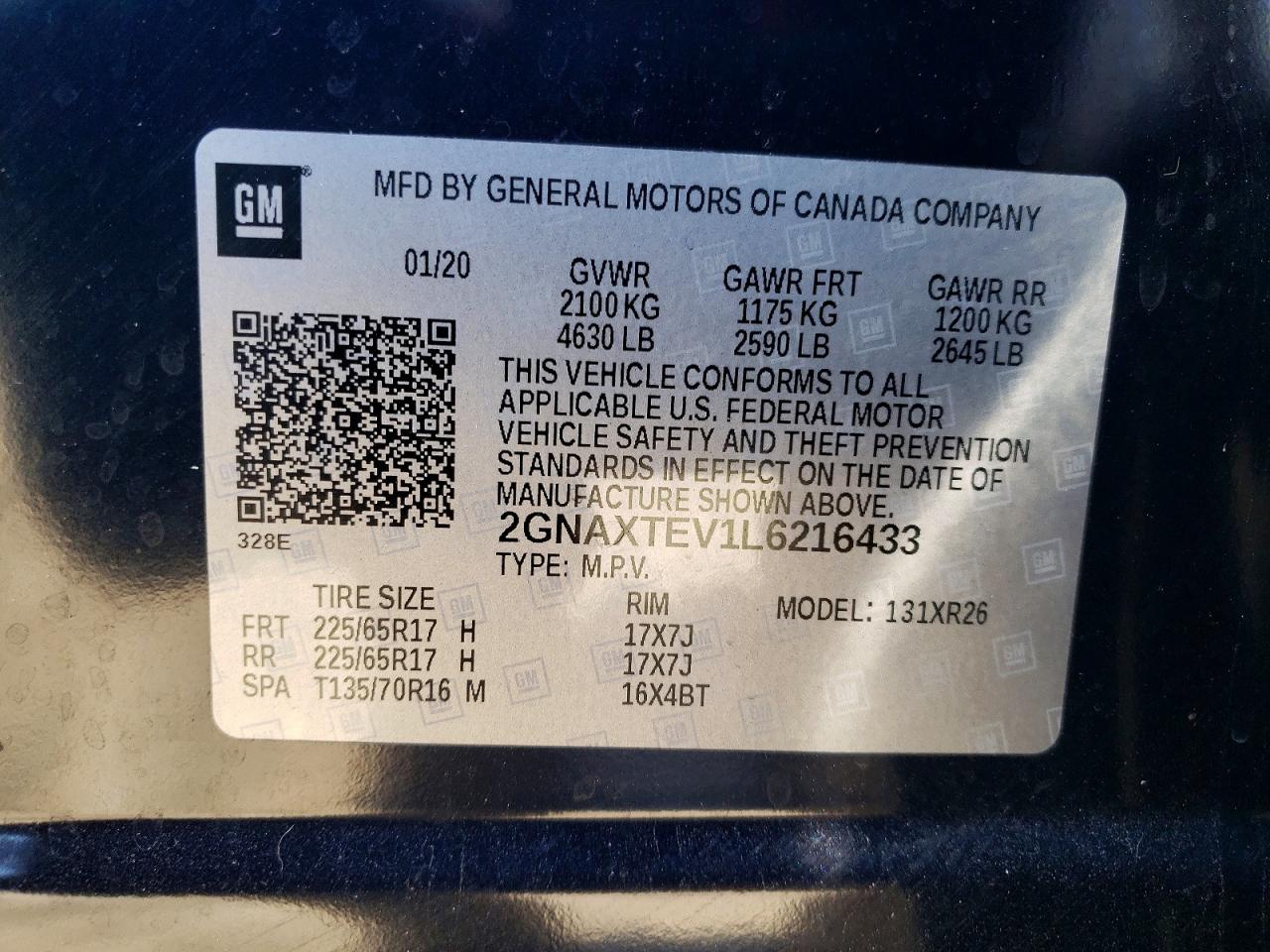 2020 CHEVROLET EQUINOX LT photo 13