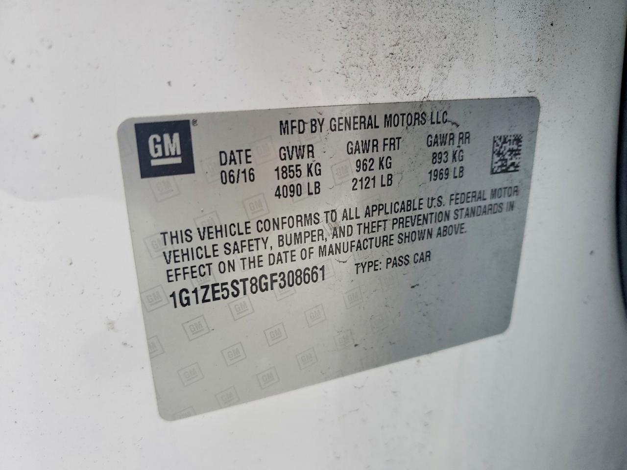 2016 CHEVROLET MALIBU LT photo 12