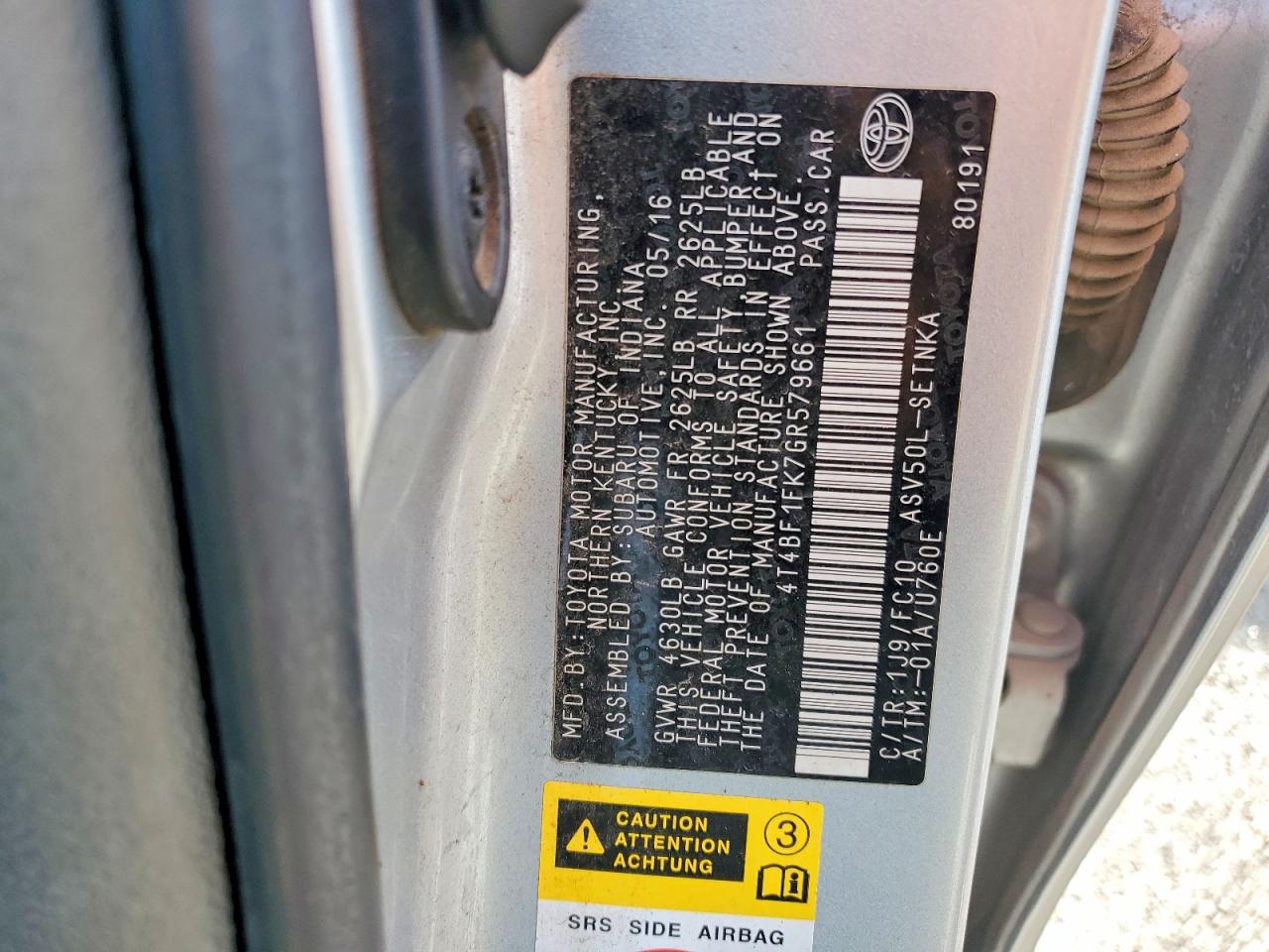 2016 TOYOTA CAMRY LE photo 13