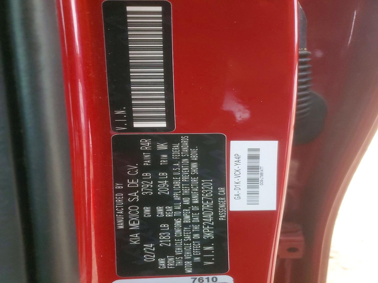 2024 KIA FORTE LX photo 13