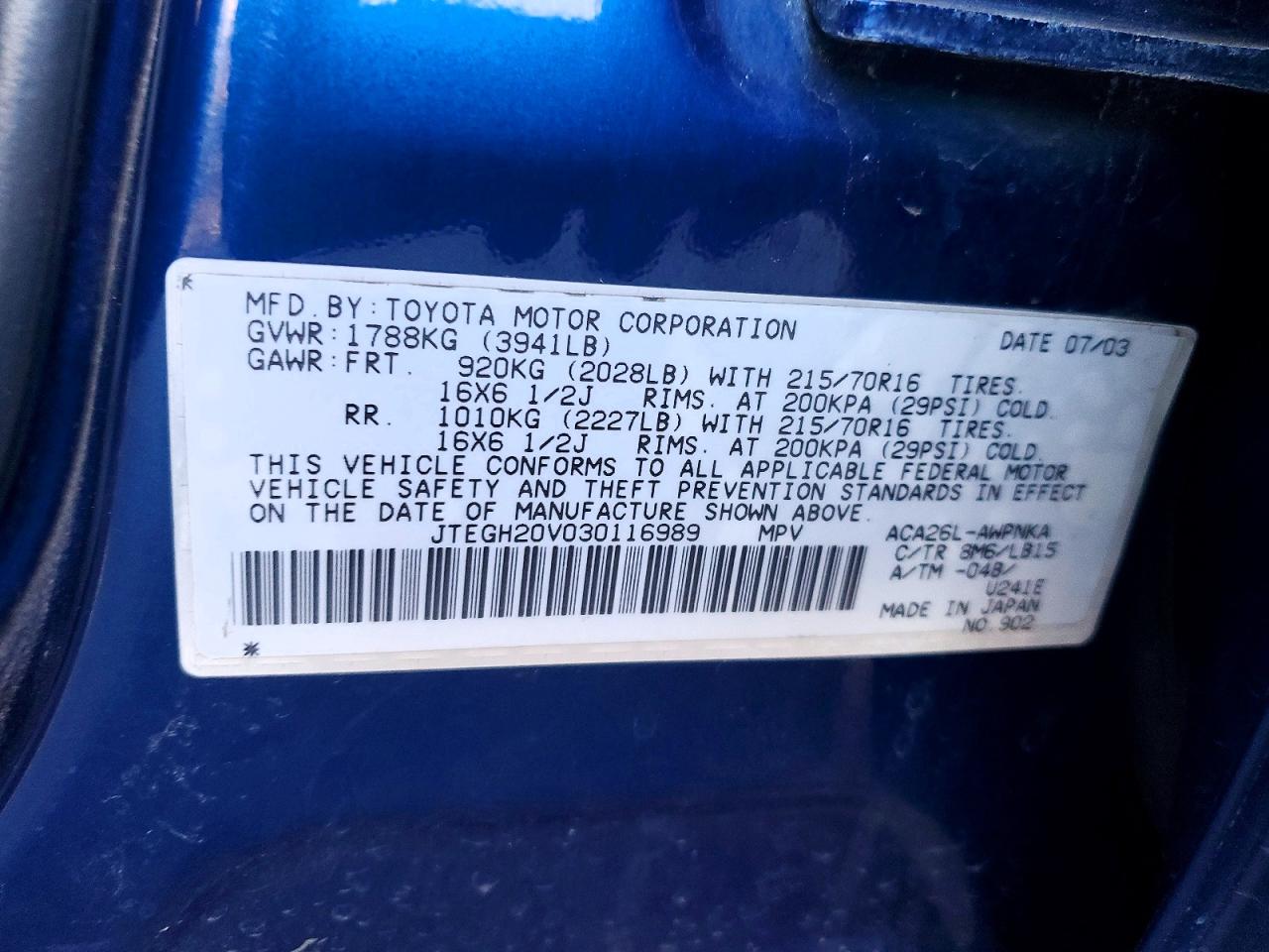 2003 TOYOTA RAV4 photo 13