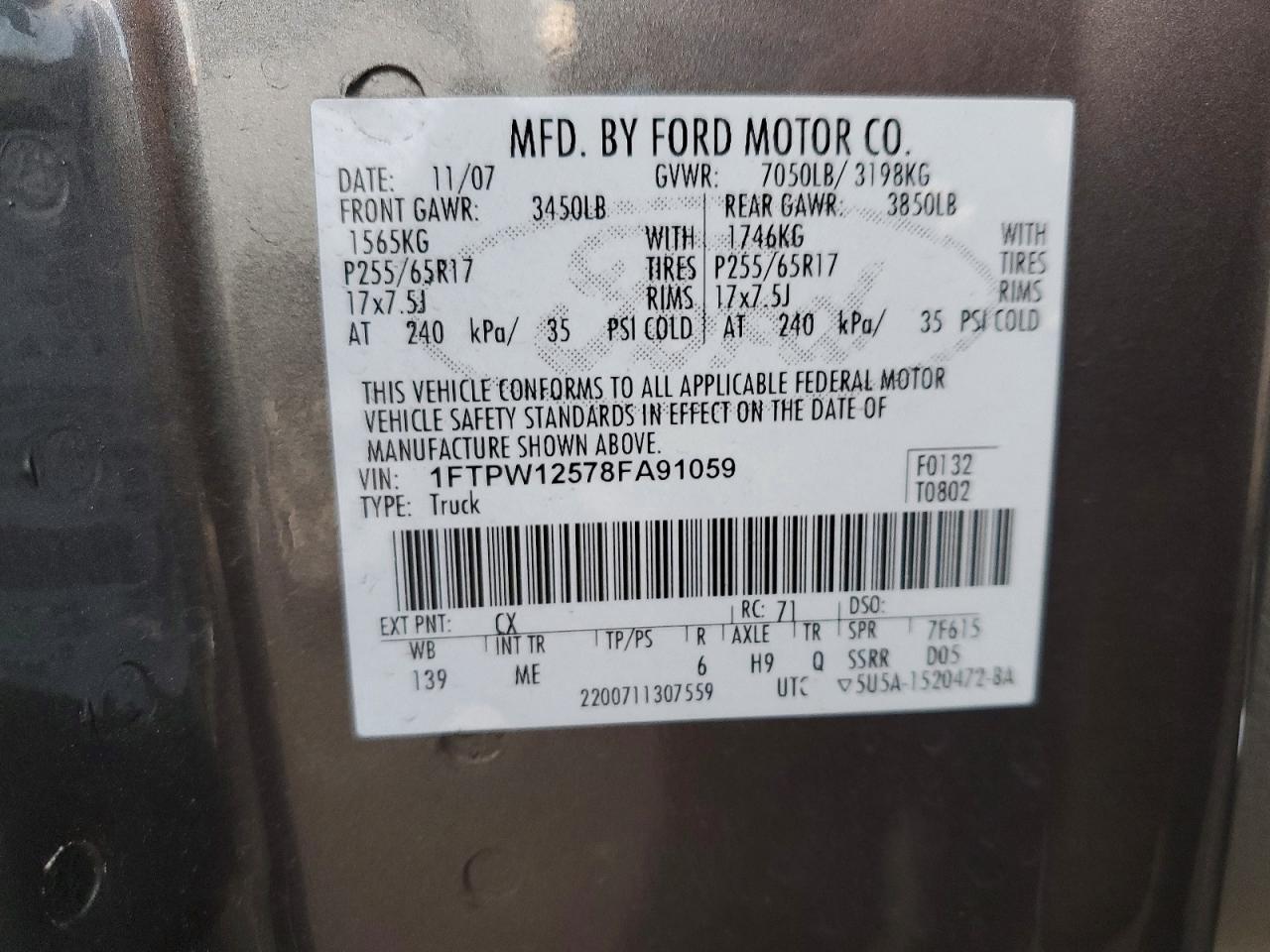 2008 FORD F150 SUPERCREW photo 12