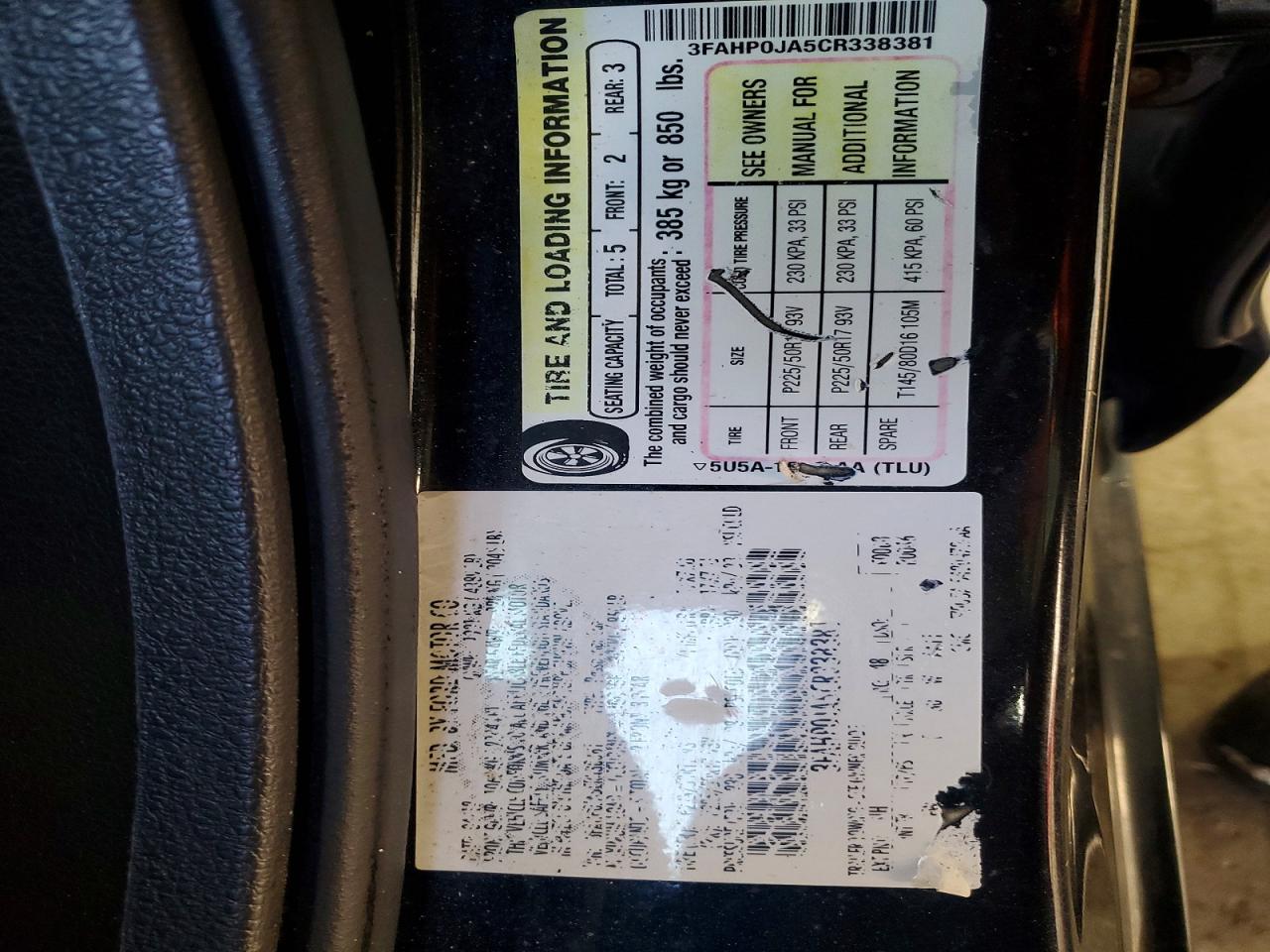 2012 FORD FUSION SEL photo 13