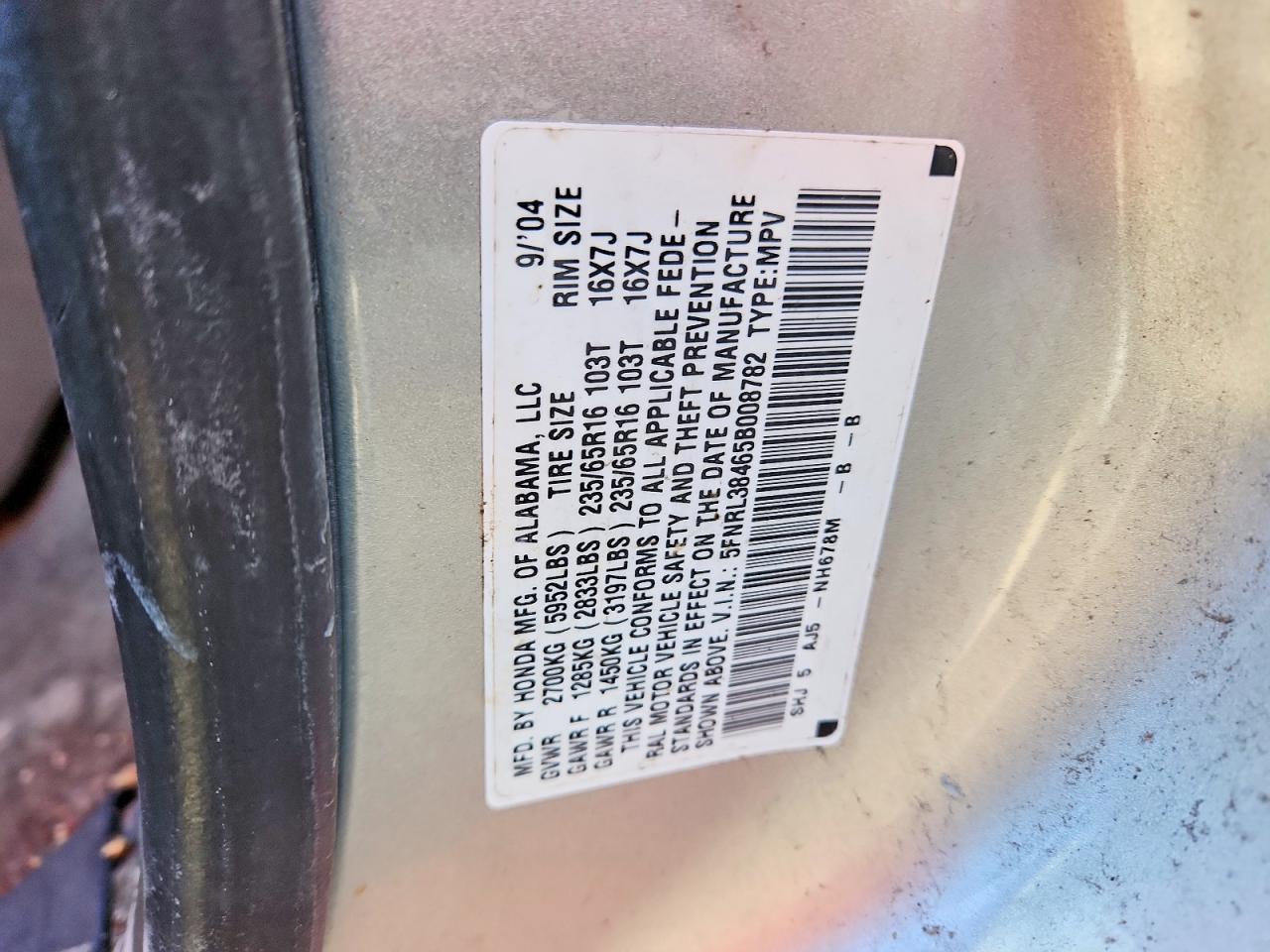2005 HONDA ODYSSEY EX photo 13