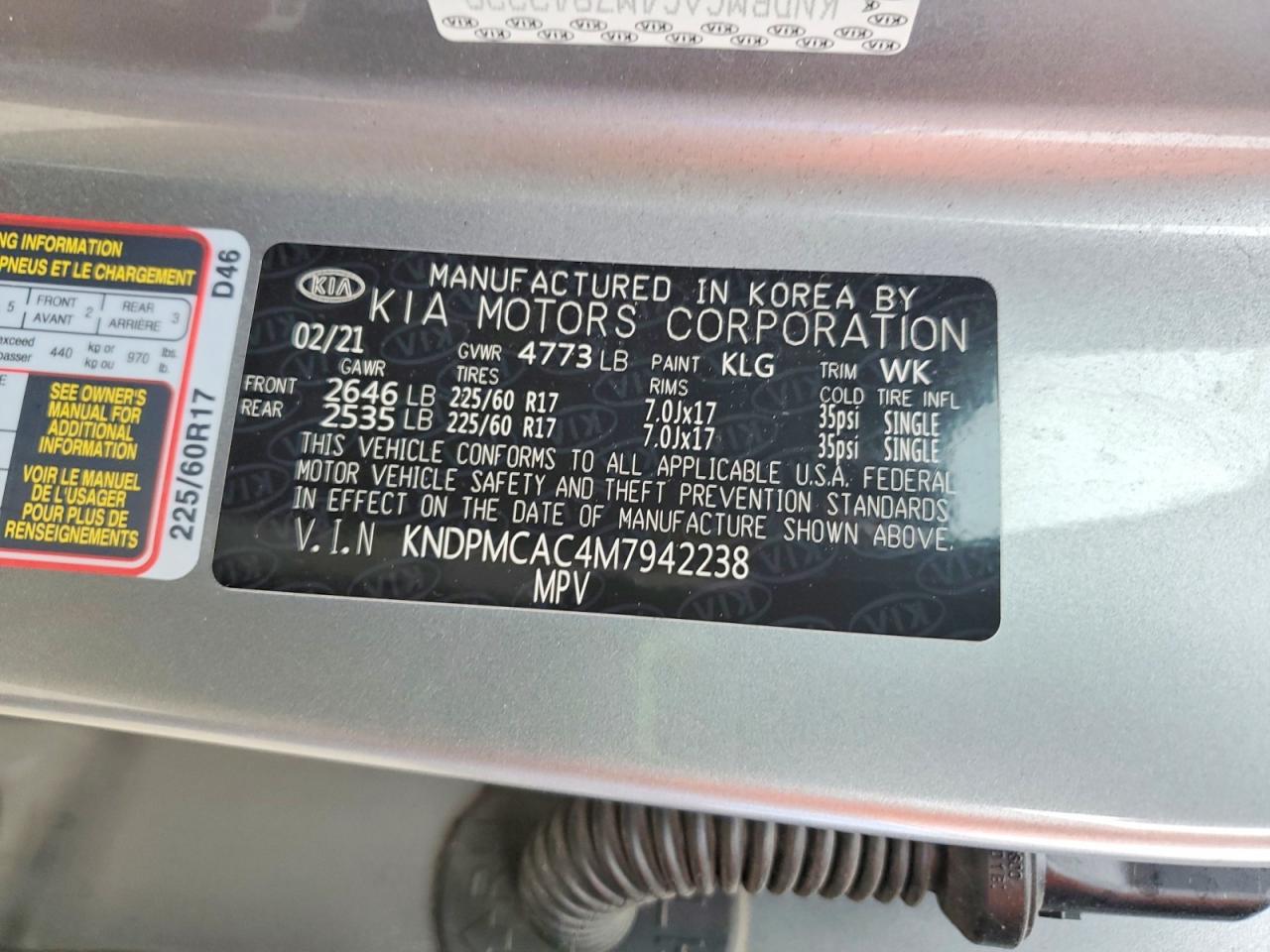 2021 KIA SPORTAGE LX photo 14