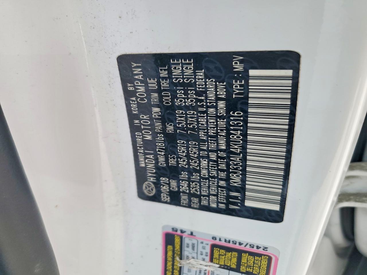 2019 HYUNDAI TUCSON LIMITED photo 14