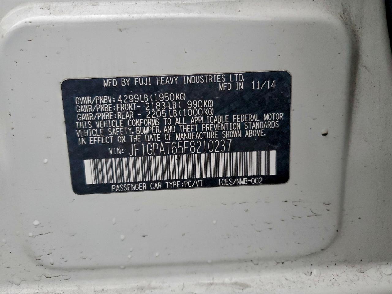 2015 SUBARU IMPREZA SPORT photo 12