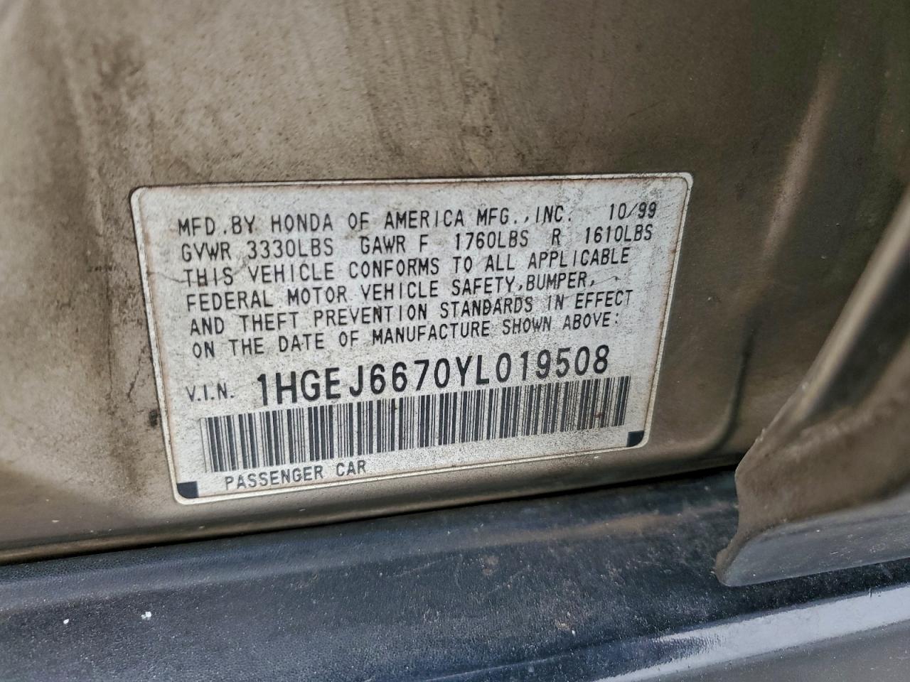 2000 HONDA CIVIC LX photo 12