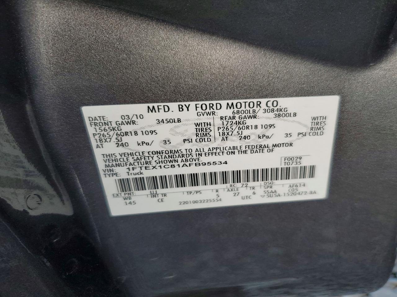 2010 FORD F150 SUPER CAB photo 12