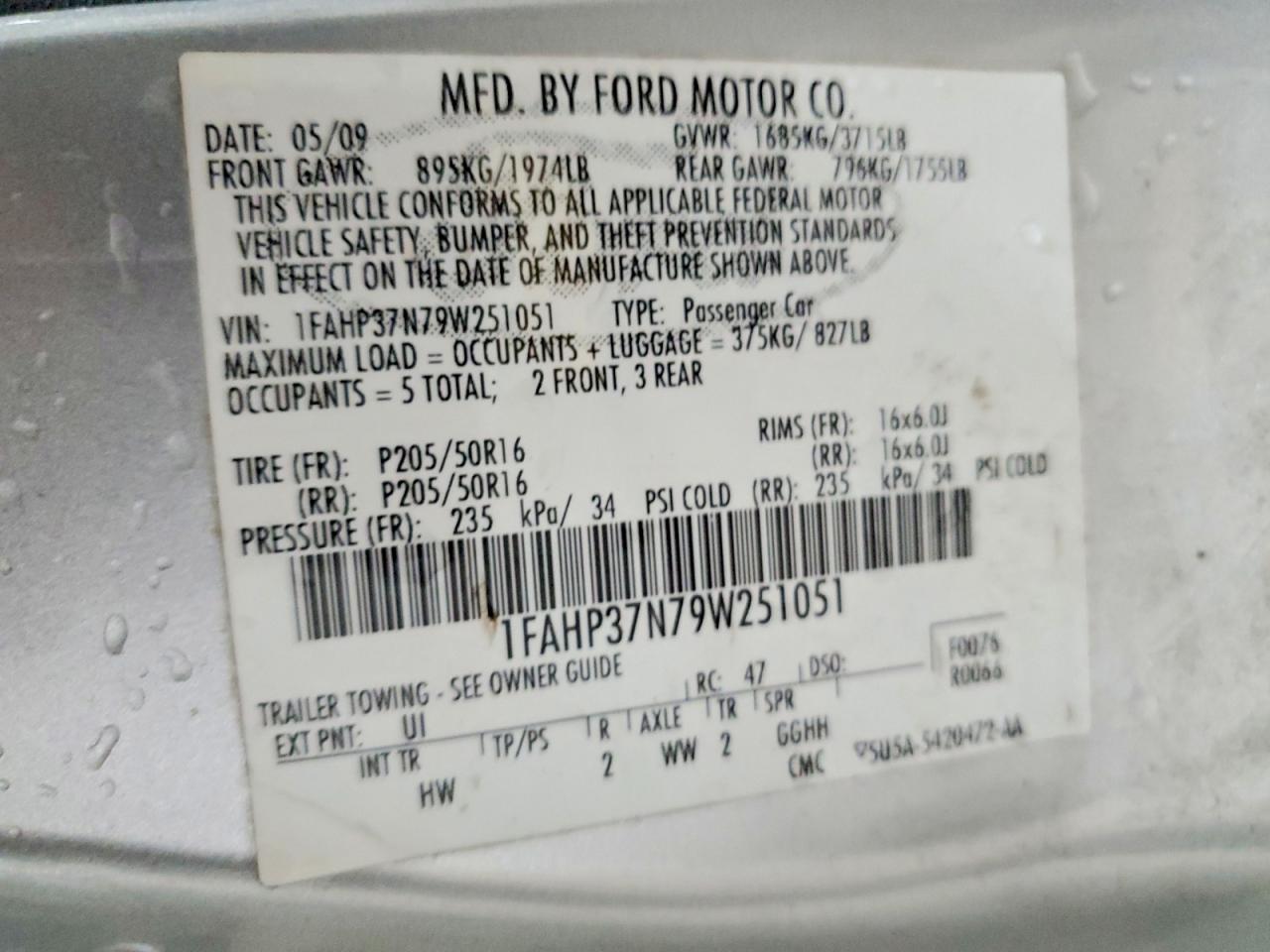2009 FORD FOCUS SEL photo 12