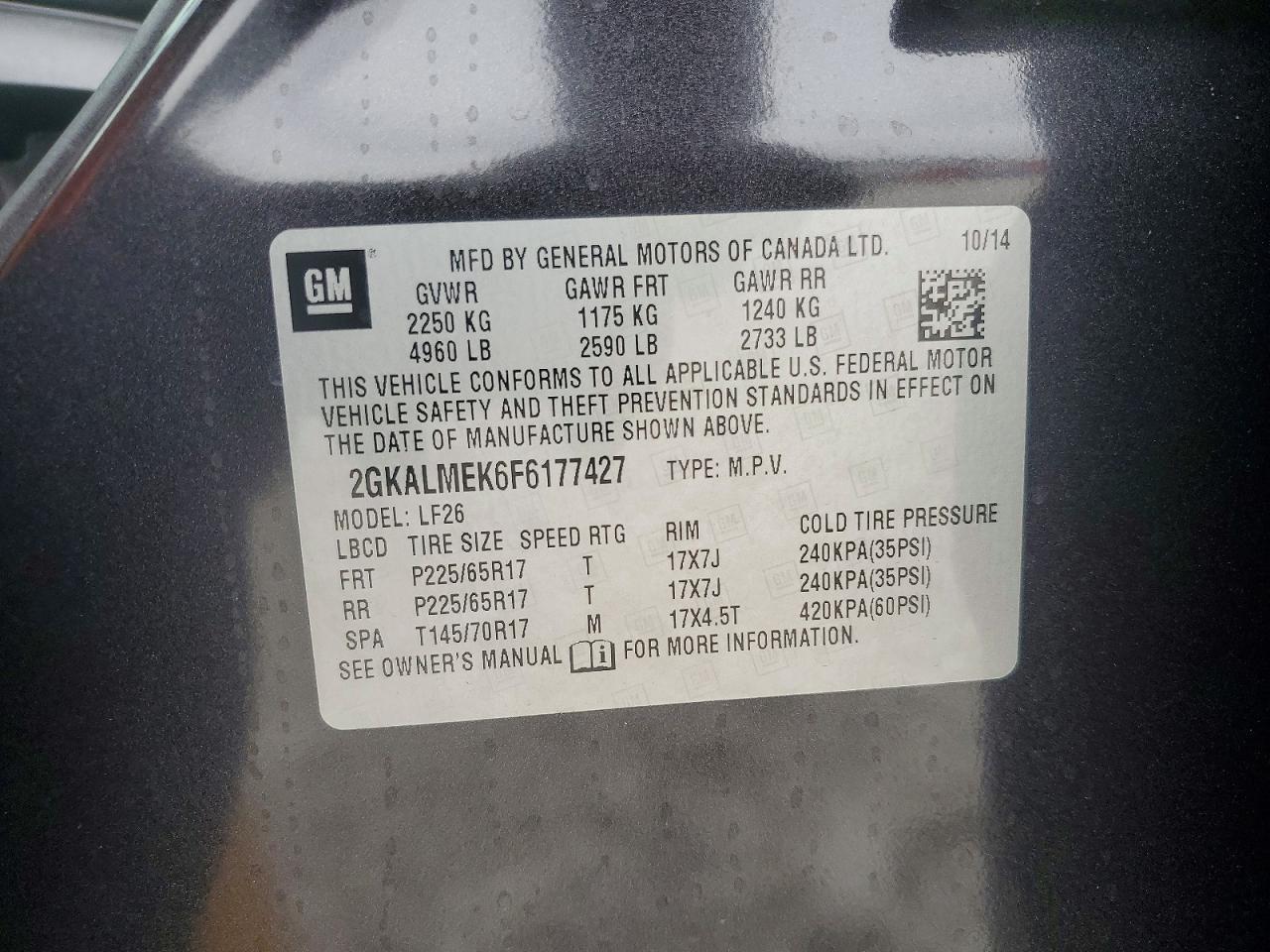 2015 GMC TERRAIN SLE photo 14