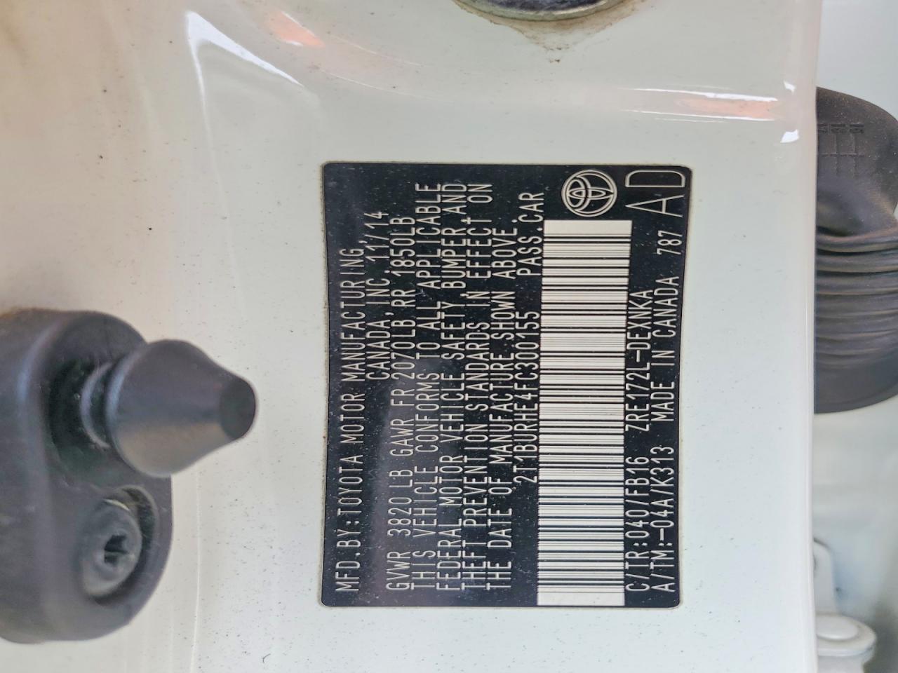 2015 TOYOTA COROLLA L photo 13