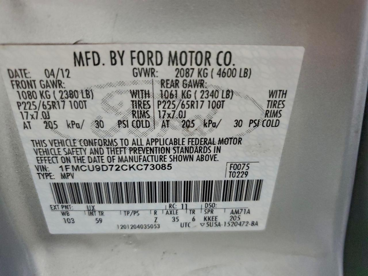 2012 FORD ESCAPE XLT photo 13