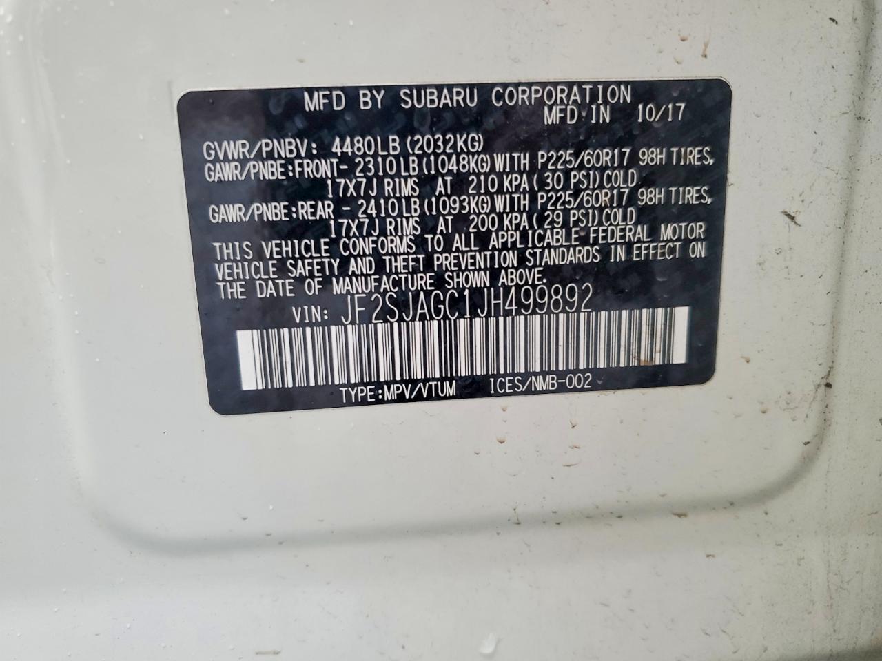 2018 SUBARU FORESTER 2.5I PREMIUM photo 12